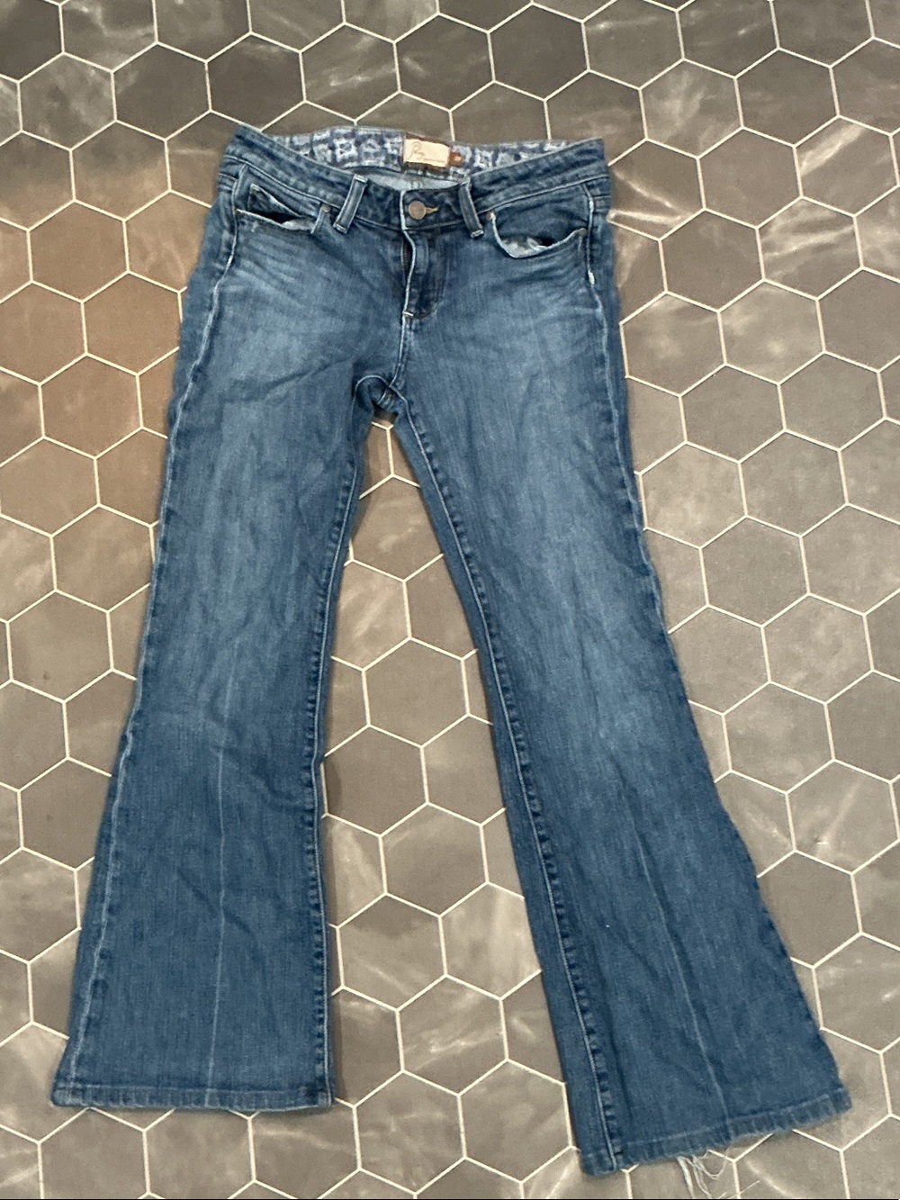 PAIGE Medium Blue Flare Jeans